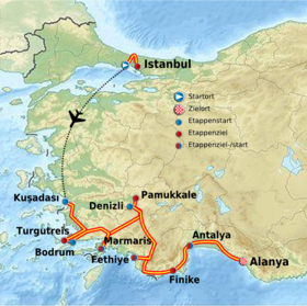 Karte Presidential Cycling Tour of Turkey