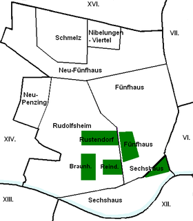 Bezirksteile von Rudolfsheim-Fünfhaus