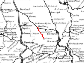 Strecke der Bahnstrecke Frohburg–Kohren-Sahlis
