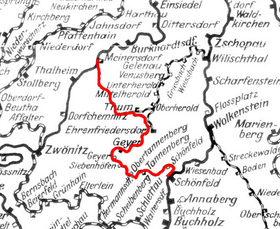 Strecke der Schmalspurbahn Schönfeld-Wiesa–Meinersdorf