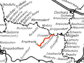 Strecke der Schmalspurbahn Nebitzschen–Kroptewitz