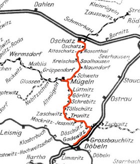 Strecke der Schmalspurbahn Oschatz–Mügeln–Döbeln