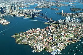 Sydney Harbour Bridge from the air.JPG