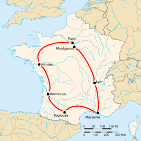 Karte Tour de France 1904