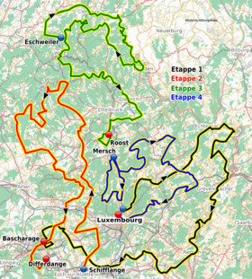 Karte Luxemburg-Rundfahrt 2011
