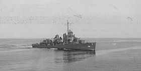 USS De Haven (DD-469) zwei Tage vor dem Untergang