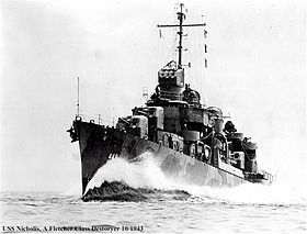 USS Nicholas (DD-449) im Oktober 1943