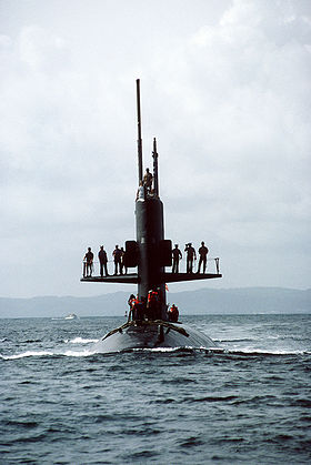 Die USS Scamp (SSN-588) beim UNITAS-XXV-Manöver,  23. September 1984