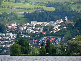 Wollerau, Ansicht vom Zürichsee bei Richterswil