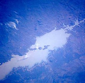 Satellitenbild vom Stausee
