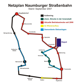 Strecke der Naumburger Straßenbahn