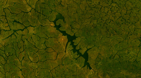 Satellitenfoto der Boali-Talsperre