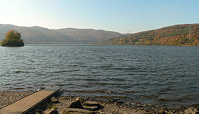Blick vom Staudamm des Affolderner Sees nach Westen