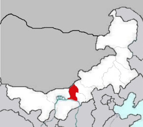 Lage der bezirksfreien Stadt Baotou, in dem sich das Rechte Tumed-Banner befindet