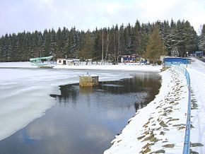Der Greifenbachstauweiher im Winter 2005