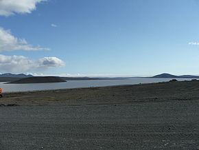 Hálslón-Stausee mit Vatnajökull im Hintergrund