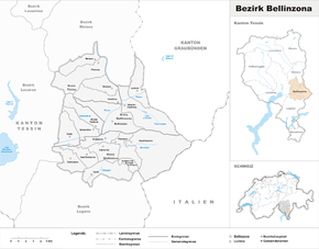 Karte von Distretto di Bellinzona