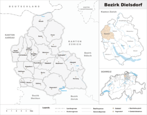 Karte von Bezirk Dielsdorf