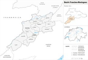 Karte von BezirkFreiberge(frz.: District desFranches-Montagnes)