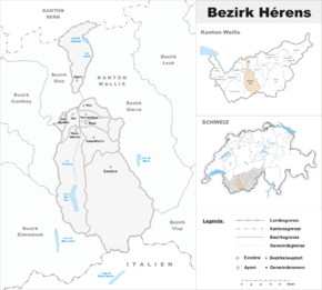 Karte von District d'Hérens