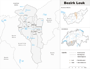Karte von Bezirk Leuk