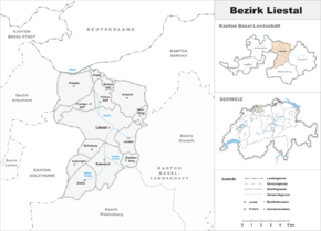 Karte von Bezirk Liestal