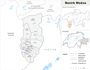Karte von Bezirk Moesa