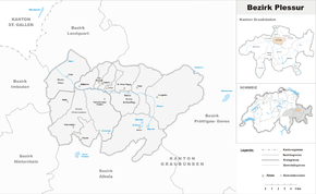 Karte von Bezirk Plessur