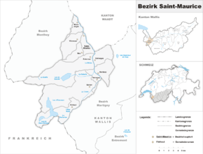 Karte von District de Saint-Maurice