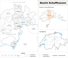 Karte von Bezirk Schaffhausen
