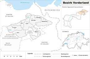Karte von Bezirk Vorderland