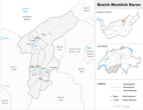 Karte von Bezirk Westlich Raron