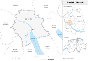 Karte von Bezirk Zürich