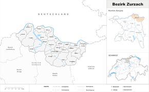 Karte von Bezirk Zurzach
