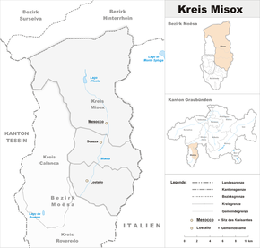 Karte von Misox (Mesocco)
