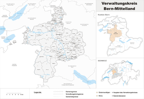 Karte von Verwaltungskreis Bern-Mittelland