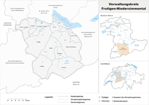 Karte von VerwaltungskreisFrutigen-Niedersimmental