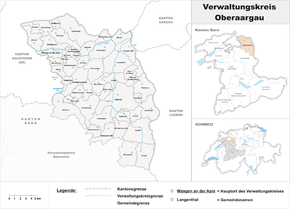 Karte von Verwaltungskreis Oberaargau