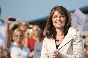 Sarah Palin in O’Fallon nach einer Rede für die Präsidentschaftswahl in den Vereinigten Staaten 2008