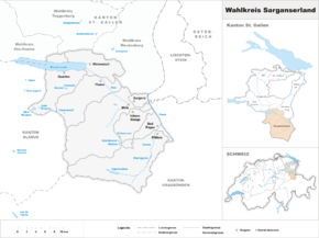 Karte von Wahlkreis Sarganserland