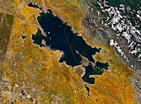 Satellitenbild mit Landesgrenze