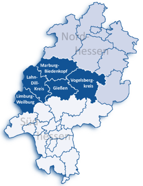 Regierungsbezirk Gießen in Hessen
