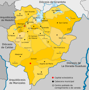 Karte Bistum Sonsón-Rionegro