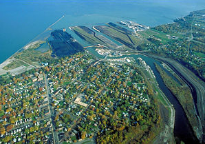 Luftbild des Hafens von Ashtabula
