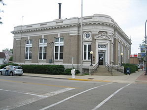 Das historische U.S. Post Office Belvidere der Stadt
