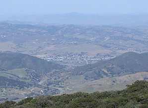 Buellton von den Santa Ynez Mountains aus gesehen