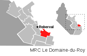 Lage von Chambord in Le Domaine-du-RoyMRC (frz. municipalité régionale du comté): regionale Grafschaftsgemeinde