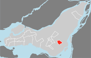 Lage von Westmount in der Agglomeration Montreal