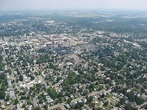 Luftaufnahme von Downtown Findlay