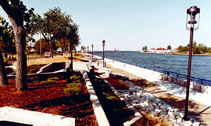 Bild vom Zugang des Hafens von Grand Haven